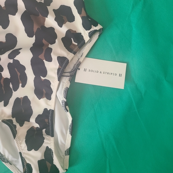Solid & Striped Animal Print 1piece Swimsuit Sz S - Picture 5 of 8
